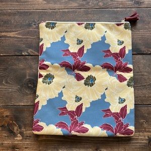 Rachel Pally Clutch. Floral print and cream leather.